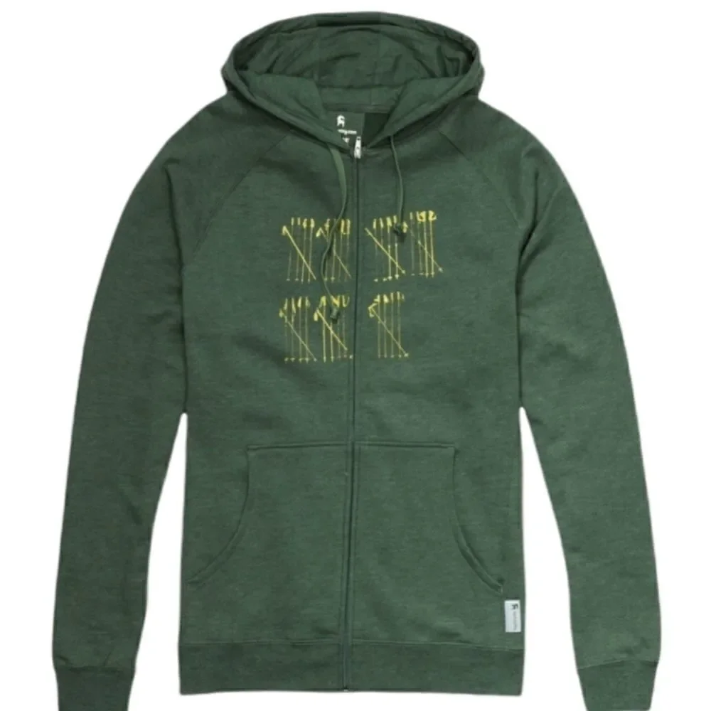 Backcountry 'Fencing' Full Zip Hoodie, Green&Yellow Medium
